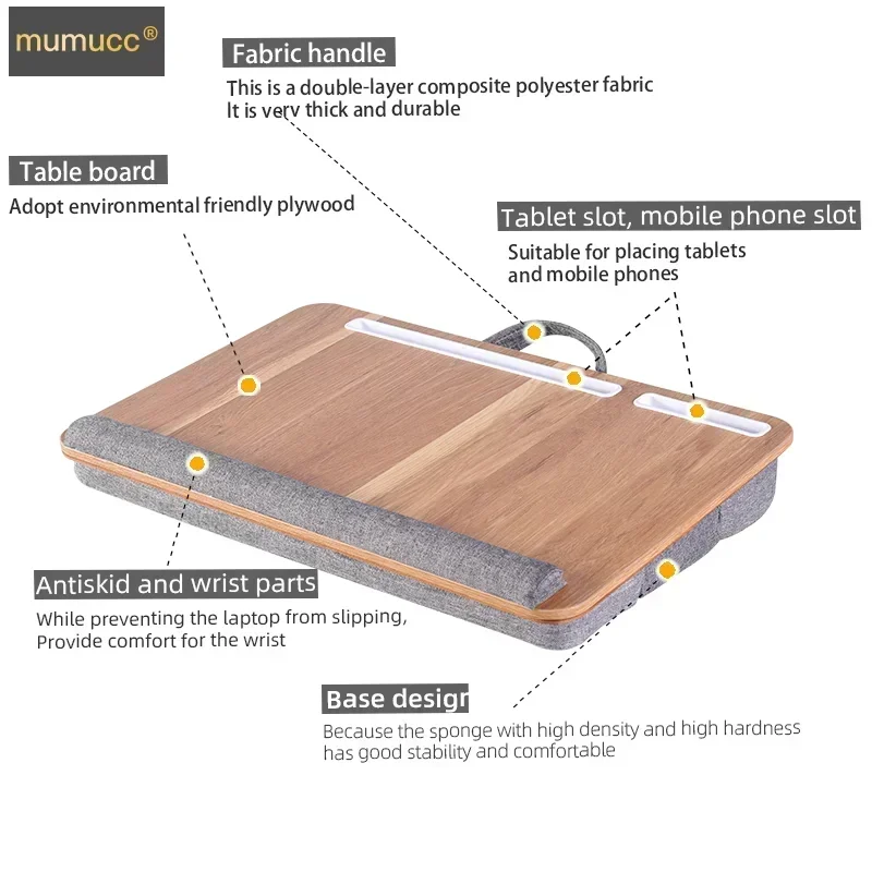 MUMUCC Foldable Laptop Desk Student Dormitory Office Furniture Bed Sofa Small Desk Simple Office Desk To Isolate Heat
