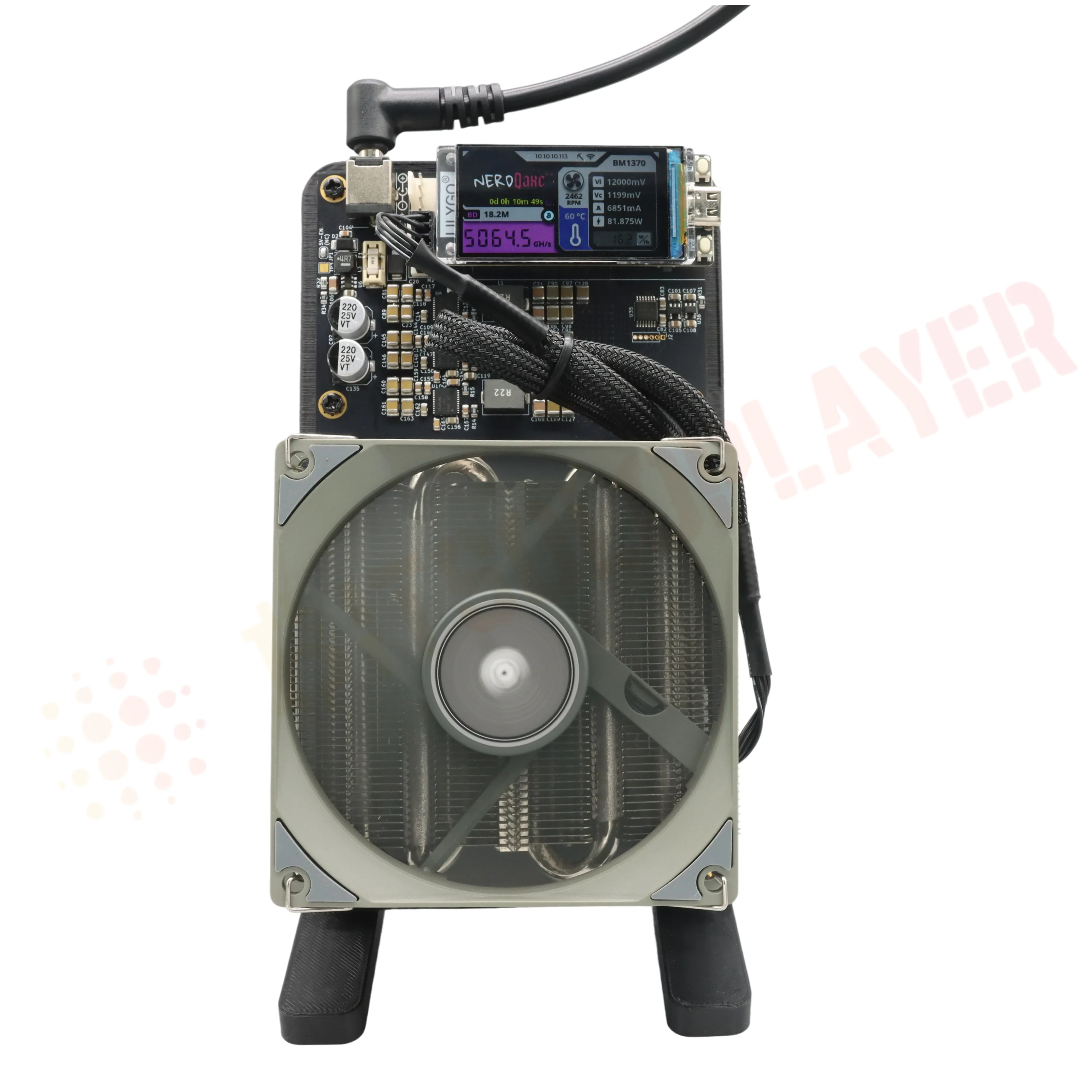 Bitaxe NerdQaxe++ 4.8TH/s 68w Bitcoins Miner 4 PCS BM1370 Asic Chip Solo BTC miner com fonte de alimentação de 120 W