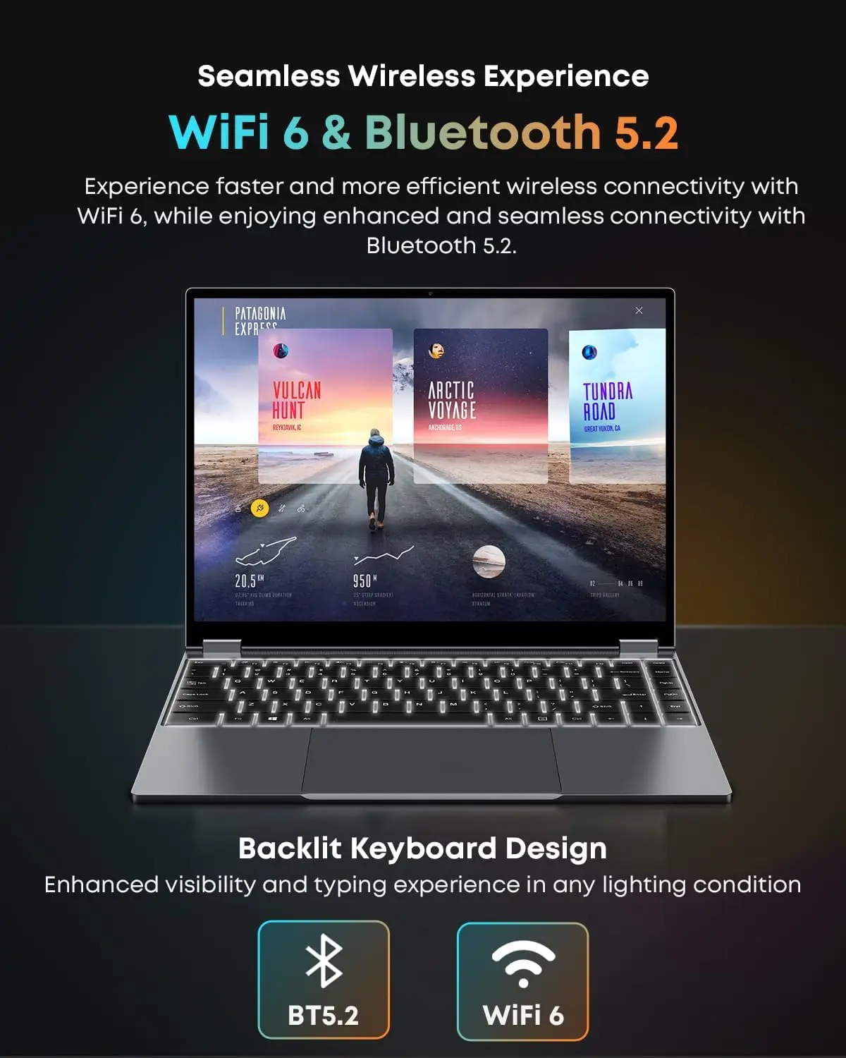 CHUWI FreeBook 2-in-1 ノートパソコン 13.5インチ Intel N150（最大3.6GHz） 16GB LPDDR5 RAM 512GB SSD FHD 2520x1680 WiFi 6 BT5.2 Windows 11