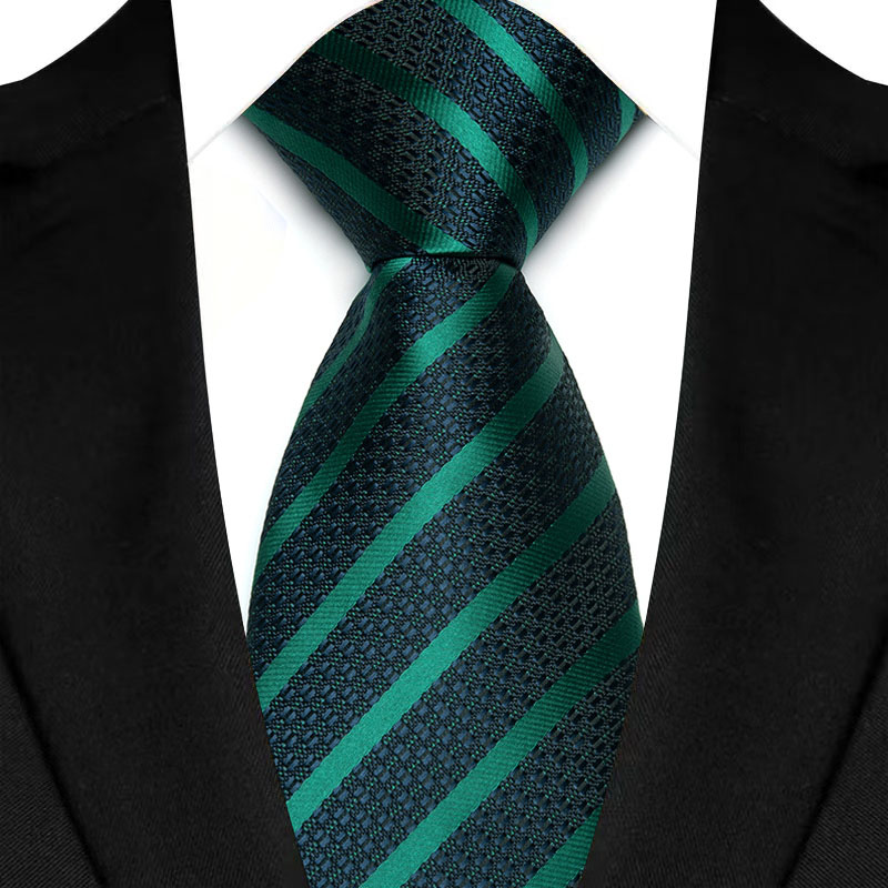 Nieuwe Ontwerp Bruiloft Mannen Stropdas 8 CM Donkergroen Kleur Plaid Gestreepte Paisley Stropdassen Mannen Business Bruidegom Kraag Accessoires Gift
