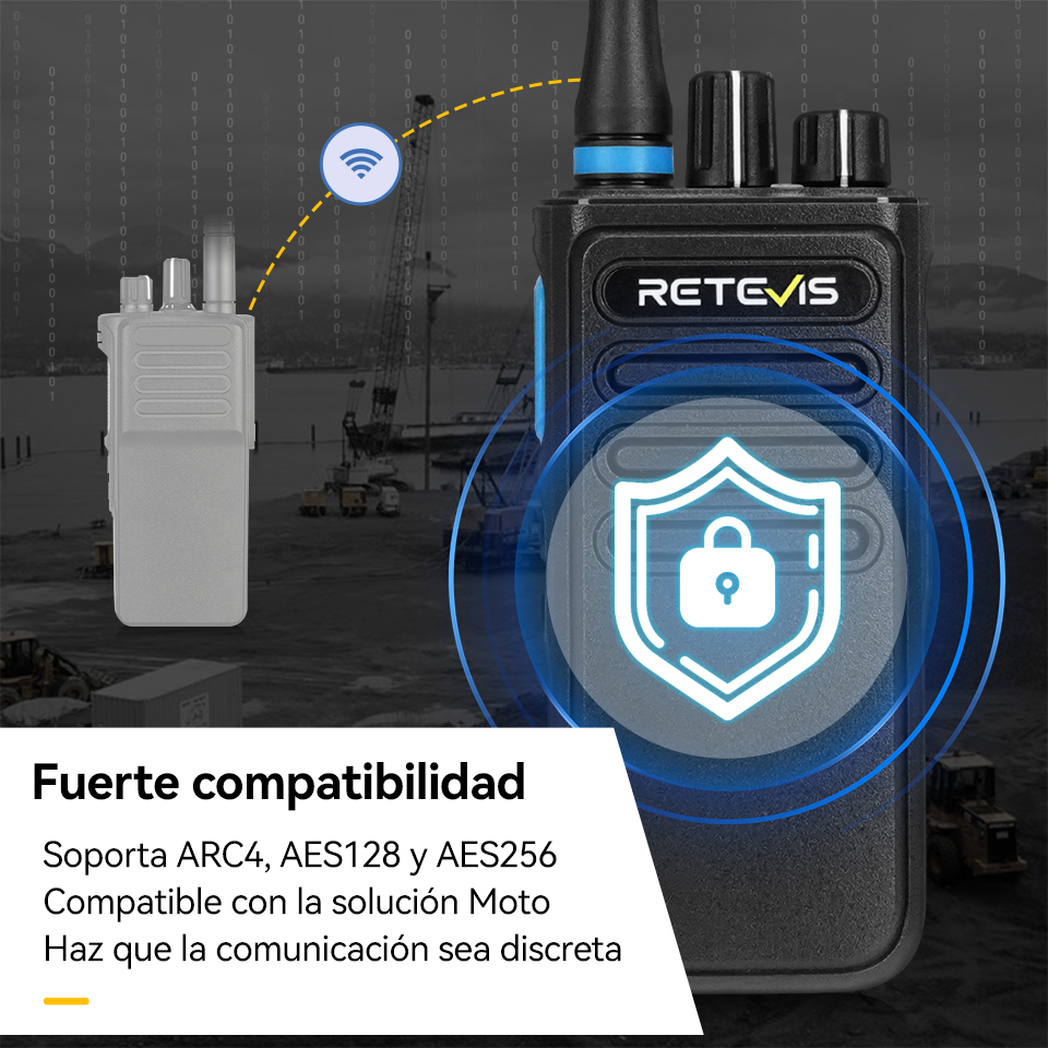 Retevis P1 Walkie Talkie Largo Alcance Emisora DMR, Digital Walkie-Talkies Profesional,AES256 Superhet Relé Radio,UHF Emisoras de Radioaficionado Largo Alcance,Radios de Comunicacion Largo Alcance Recargable