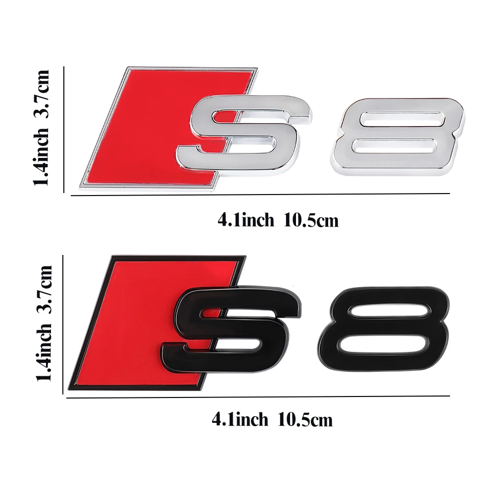 Insignia ABS para maletero trasero de carrocería de coche, emblema S3 S4 S5 S6 S7 S8, accesorios de decoración para Audi A4 B8 B6 B9 B7 A3 8P 8V 8L A6 C7 C6 C5