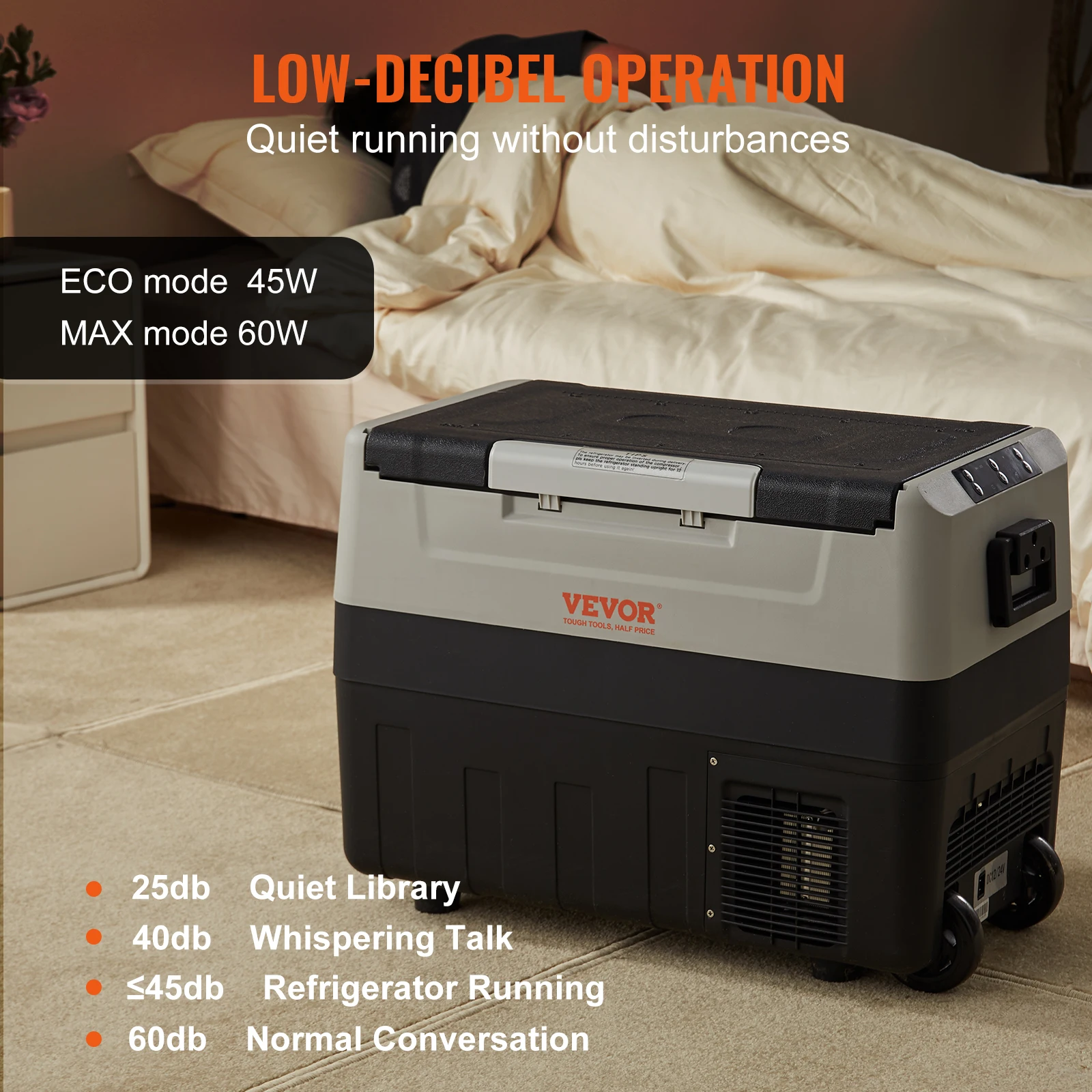 VEVOR 38L-53L Car Refrigerator Portable Mulifunction Fridge Freezer Cooler Ice Box for RV Travelling Camping Fishing Keep Cool