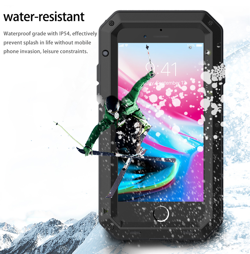 Funda protectora Armor resistente para iPhone 7 8 Plus XR X Xs 11 12 13 Pro Max 14 15 Plus SE SE2 360 cubierta de tanque de Metal a prueba de golpes