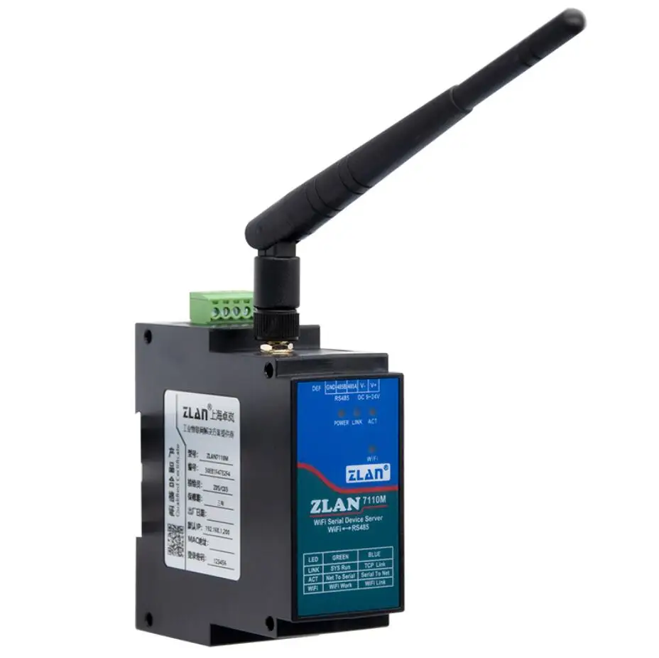 Din-Rail Rs485 Naar Wifi Serieel Apparaat Tcp Server Converter 7110M Ondersteuning Modbus Rtu Mqtt Json