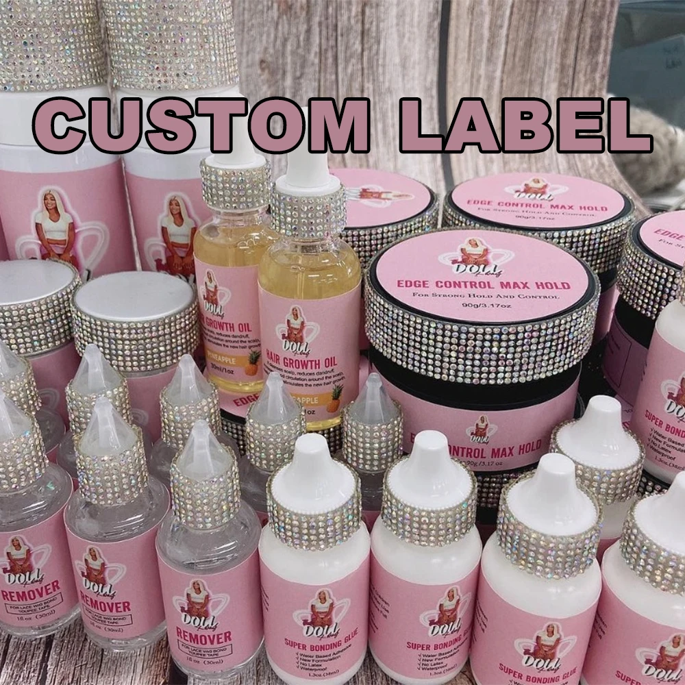 Lace Front Wig Glue Waterproof Custom Label Hair Wax Stick Tint Spray Edge Control Melting Spray For Wigs Installation Kit Set