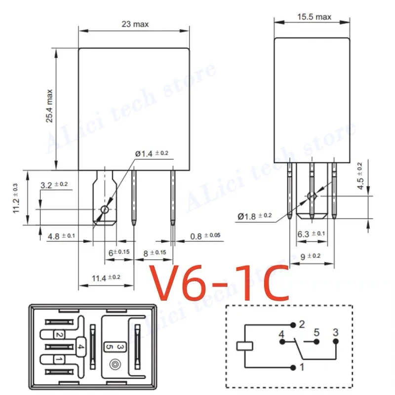 Original For MITSUBA car relay RC-5102, one open and one closed, 5-pin 12V