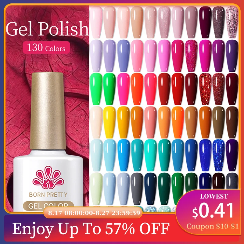 BORN PRETTY 10ML Nail Gel Polish All For Manicure Semi Permanent Varnishes Soak Off Gel UV LED Base Super Top Matte Coat Gel