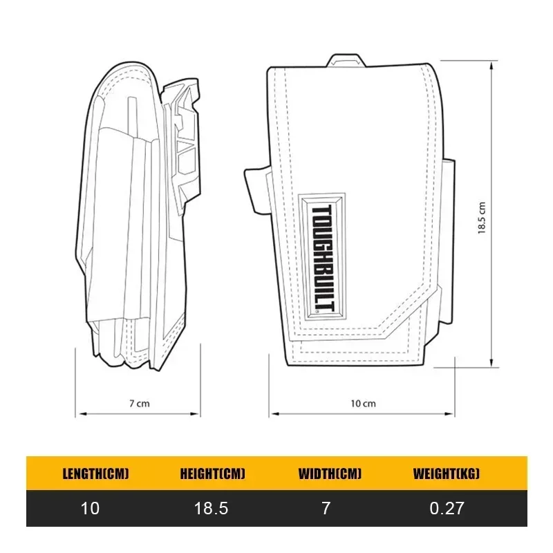 TOUGHBUILT TB-CT-33P Quick Hang Cell Phone Pouch Tool Cell Phone Case Toughbuilt Bag Accessories