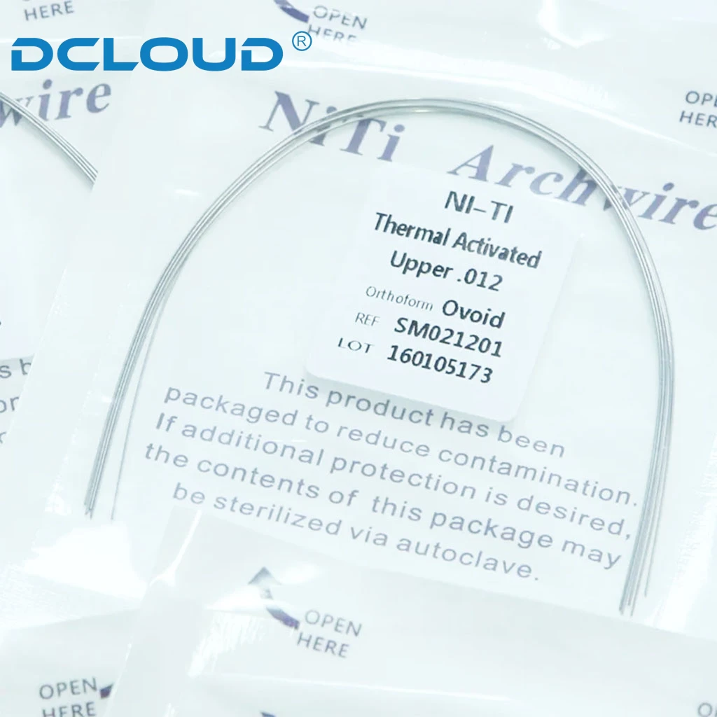 100Pcs/10Packs Dental Orthodontic Thermal Activated Archwires Super Elastic Niti Arch Wire Round Rectangular Ovoid /Natural Form