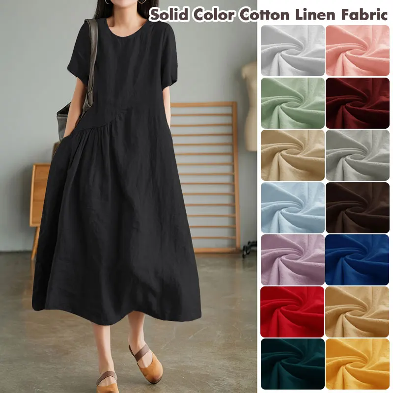 Tela de algodón puro de 140x50cm, tela de imitación de algodón y lino lavada, tela plisada de estilo chino, Material para pantalones de vestir Hanfu DIY