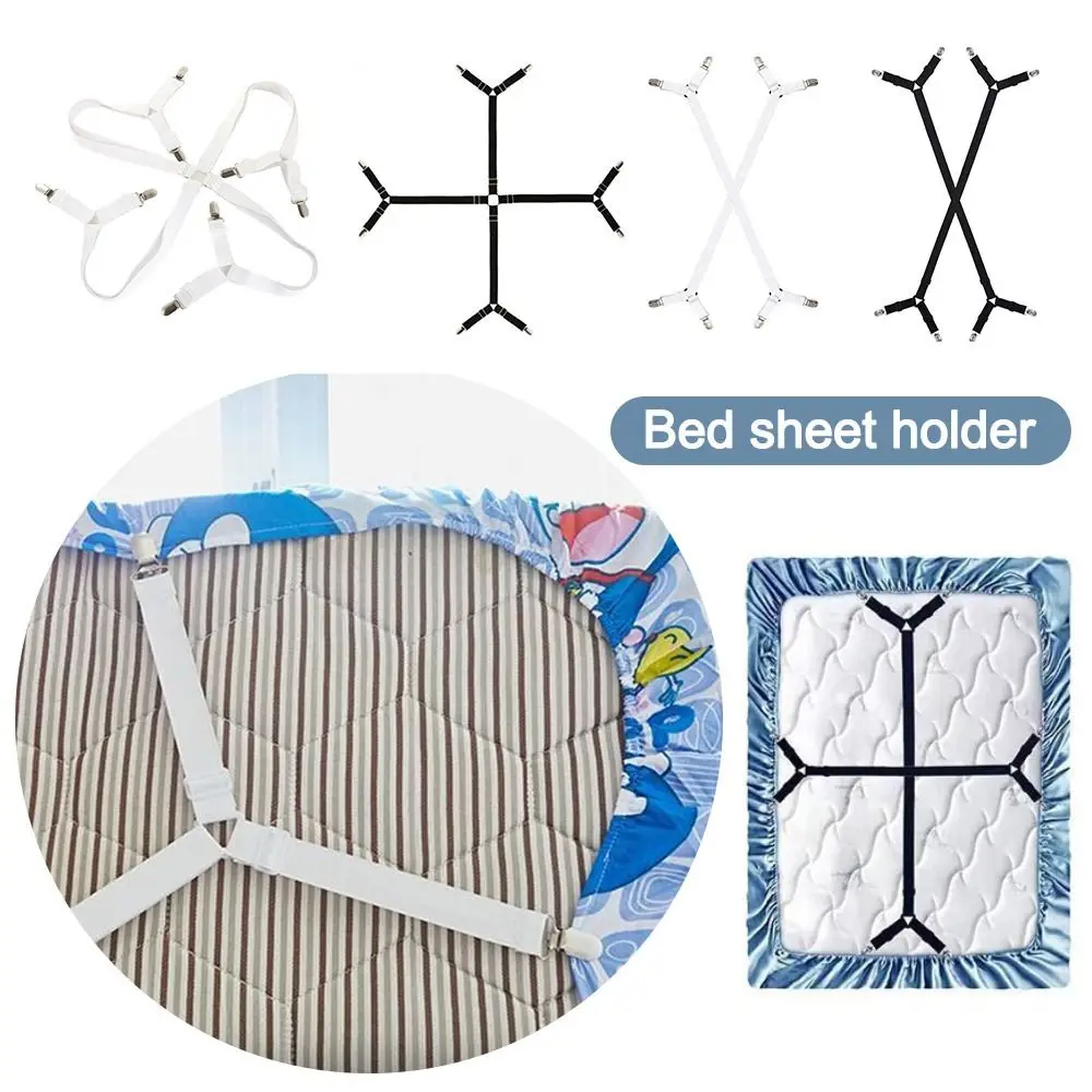 4/8/12 Clips Adjustable Elastic Bed Sheet Holder Mattress Clip Fasteners Cover Blankets Non-Slip Fixing Strap Grippers