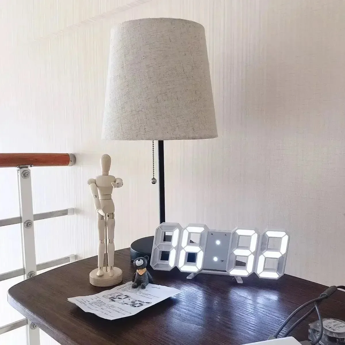 3D 미니 LED 디지털 벽시계, 탁상 시계, 전자 알람 시계, 거실 벽시계, DIY 주방 타이머
