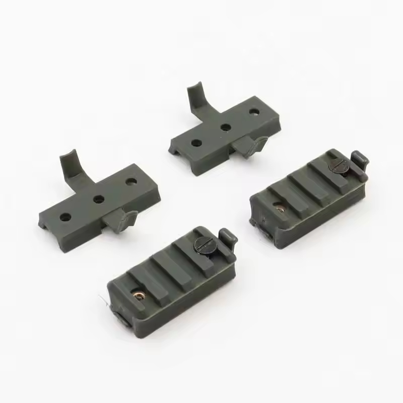 BOOIU 2PCS Helm Schiene Slider Taktische Airsoft Helm Schiene Zubehör Kunststoff Taschenlampe Halterung Set Schnelle Stil Helm Schiene Adapter