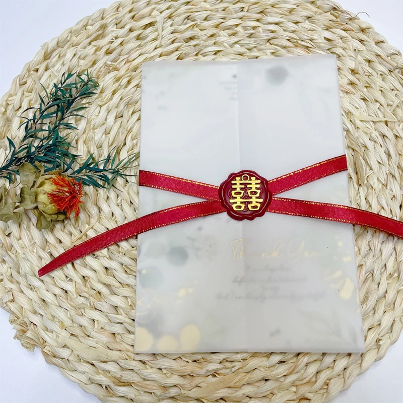 50 ชิ้น/ล็อตเปล่าโปร่งแสงงานแต่งงานซองจดหมายสําหรับคําเชิญโปสการ์ดยุโรป Giftbox ข้อความตัวอักษรธุรกิจซอง