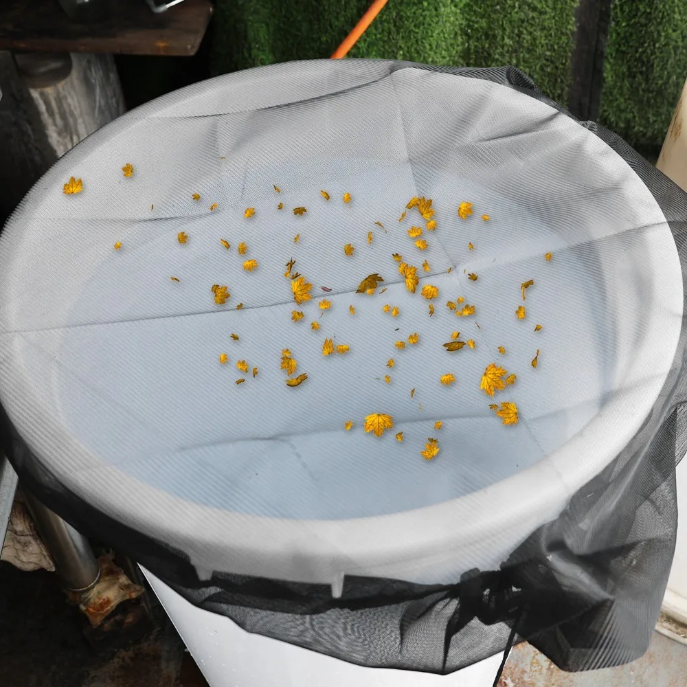 30/60/100cm Rain Barrels Screen Water Bucket Covers Insect Proof Mesh Cover Rain Water Collection Bucket Netting with Drawstring