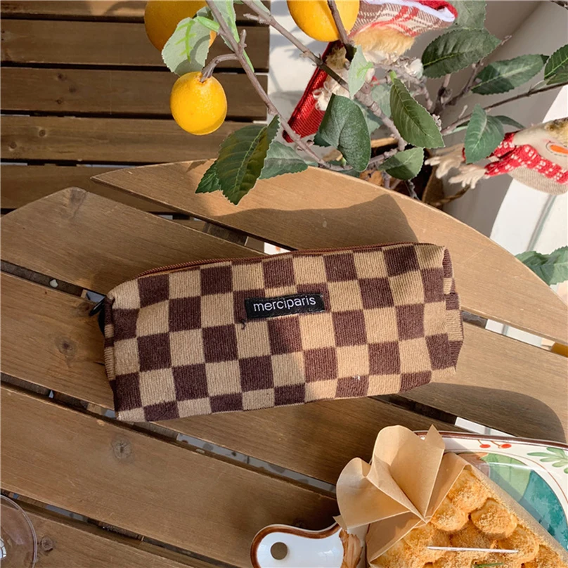 Bút Chì Trường Hợp Hàn Quốc Retro Pencilcase Trousse Scolaire Vải To Sợi Bút Trường Hợp Estuche Lapices Kalemlik Trường Cung Cấp Bút Chì Pouch