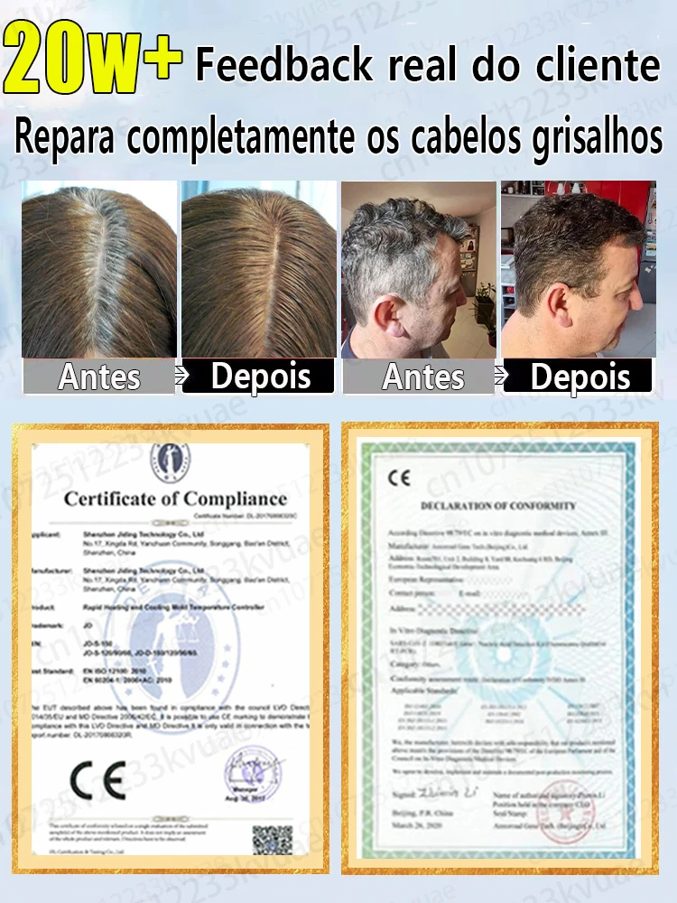 Soro Natural Anti-Grisalho: Restaura a Cor dos Cabelos Escuros e Previne o Envelhecimento Prematuro - Fórmula Revitalizante