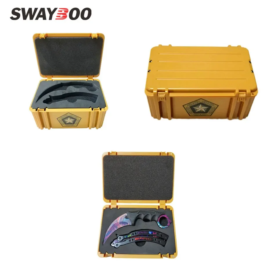 Swayboo CS GO Folding Flip Knife Set Case Butterfly In Knife Empty Box Plastic Storage Gama Box