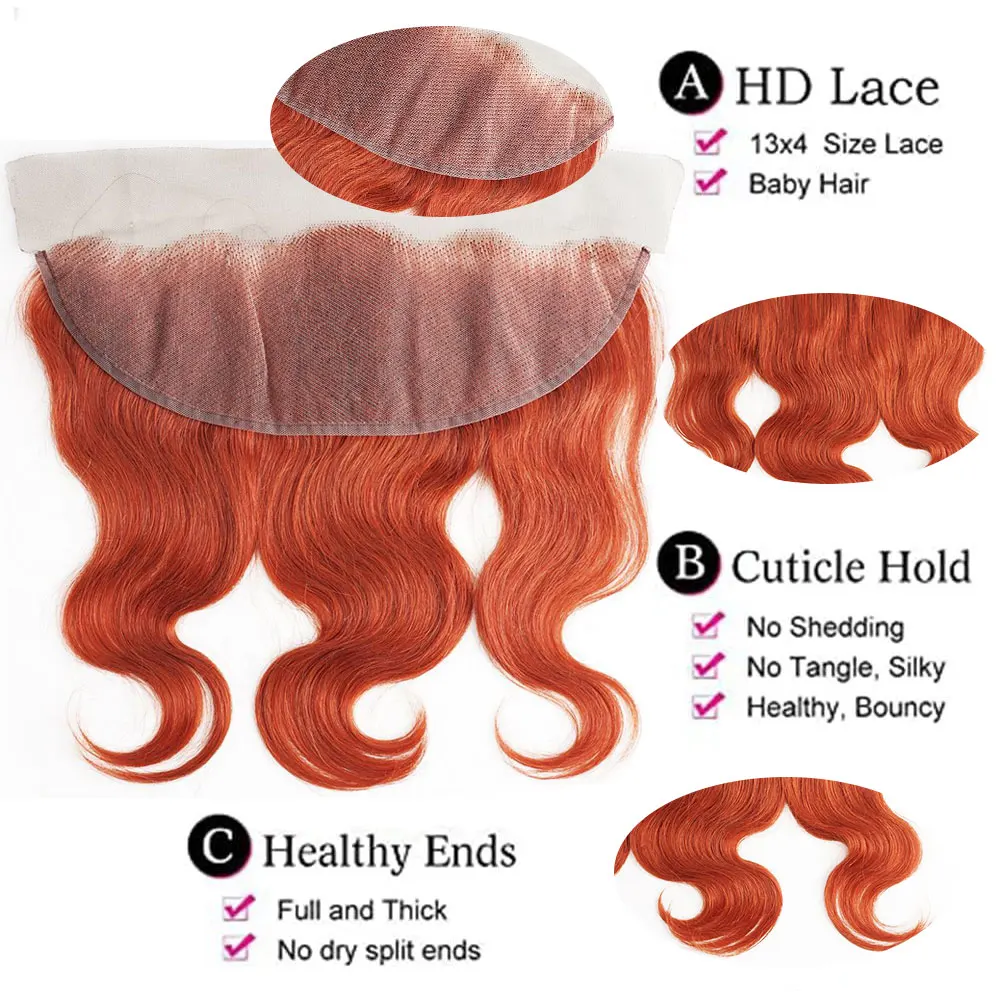 13x4 fechamento frontal de renda transparente apenas 350 pacotes laranja orelha a orelha frontal 100% remy cabelo humano renda frontal pré arrancado