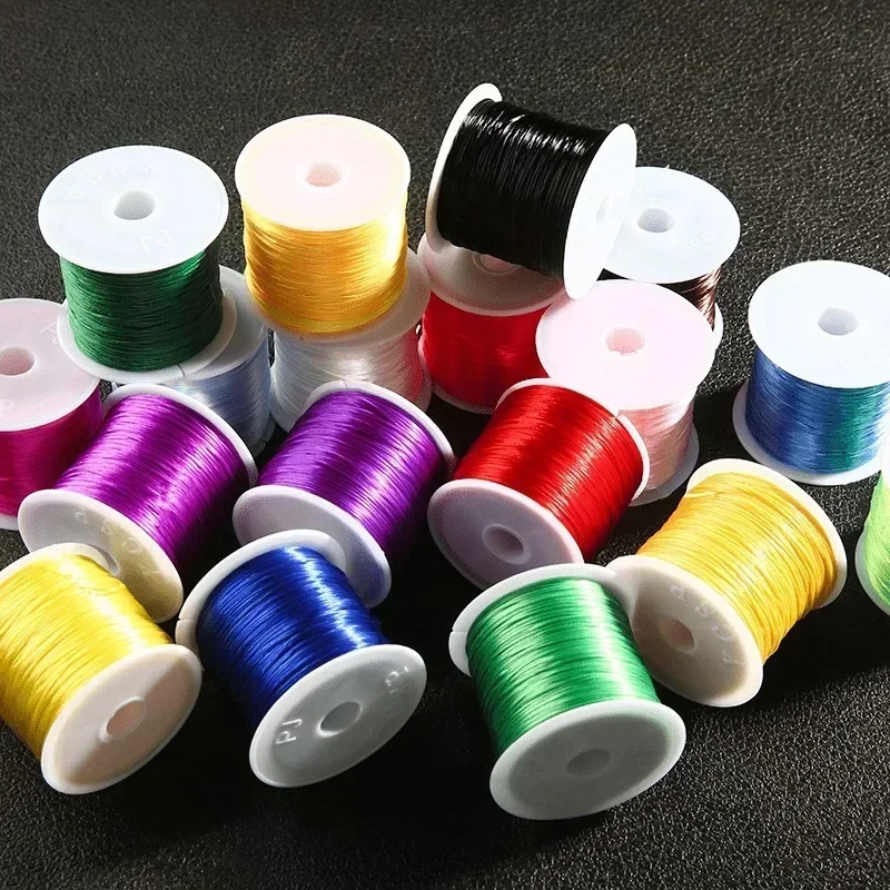 100m/rolo forte elástico cristal miçangas cabo 1mm para pulseiras estiramento fio corda colar diy jóias fazendo cabos linha