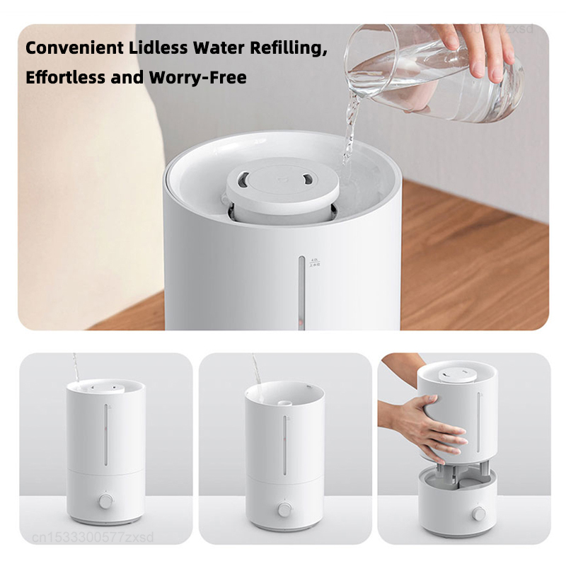 Xiaomi-Mijia 2加湿器,アロマディフューザー,大容量,湿度,低音,家電製品,300 m/h, 4リットル
