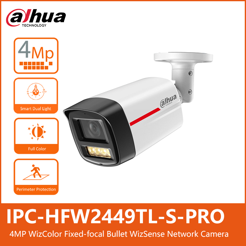 Dahua IPC-HFW2449TL-S-PRO HFW2849TL-S-PRO 4/8MP WizColor Full Color Bullet WizSense Network Security Camera 50m Human Detection