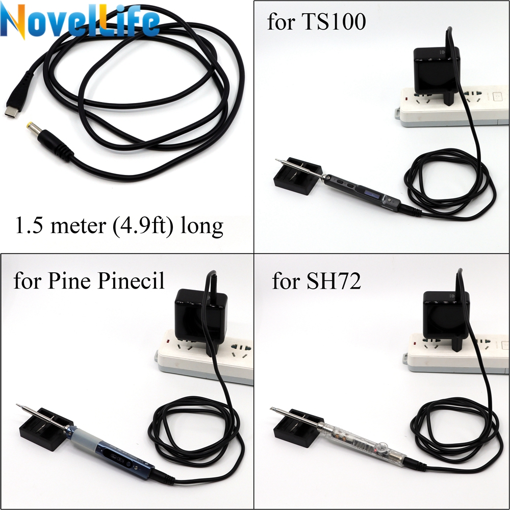USB Type C ถึง DC 20V 3A PD Emulator Trigger สายไฟสายชาร์จแปลงสาย 1.5m สําหรับ TS100 PINE64 SH72 หัวแร้ง