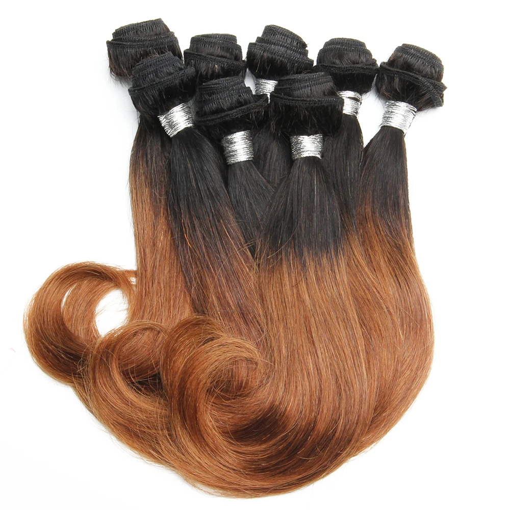 Bundles brésiliens de cheveux humains bouclés pour femmes, Ombre, Bob, Extensions, T1b, 27, 30, 8 Bundles