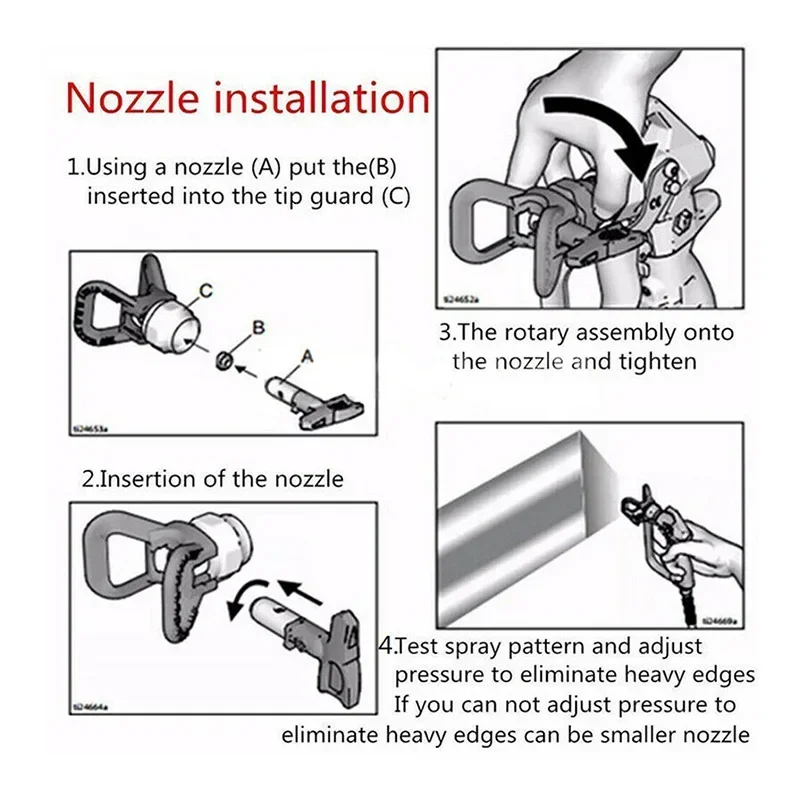 Sprayer Gun tools LP Set Airless Tips Nozzle 1-5 Series Low Pressure With 7/8 Nozzle Guard For Titan/Wagner Airless Paint Spray