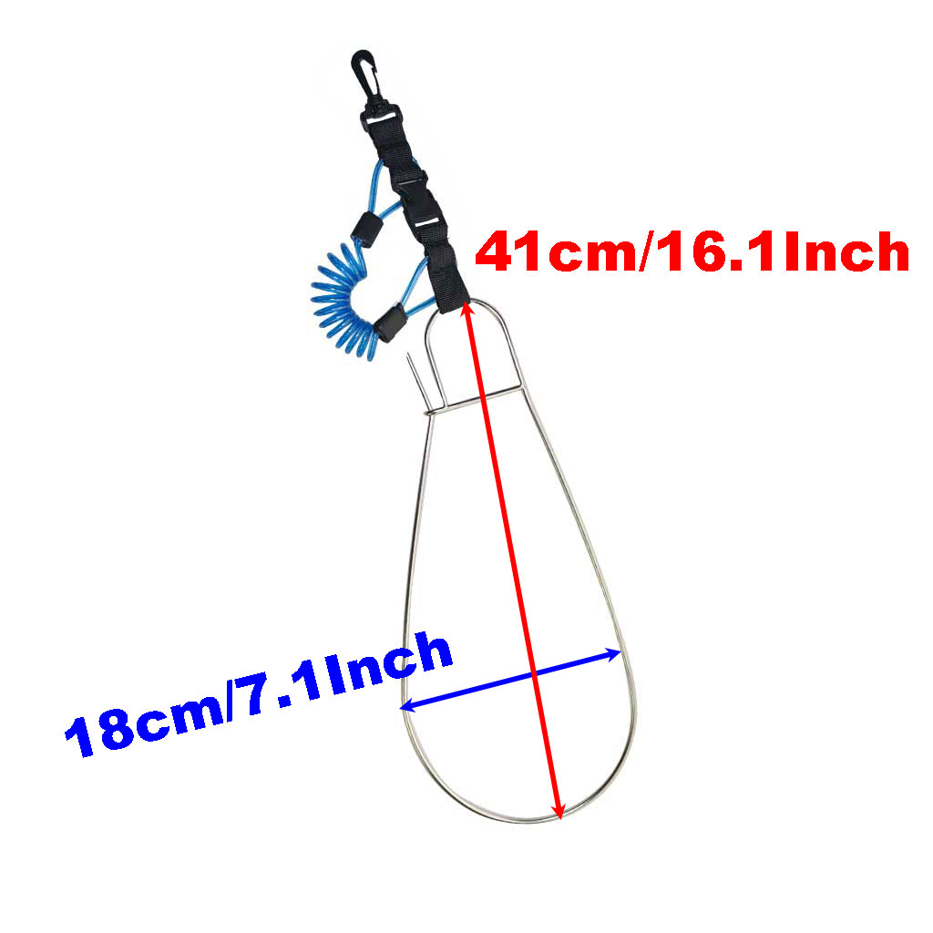 Super ปลาขนาดใหญ่ Stringer คลิปเหล็ก Core Lanyard Spearfishing เรือคายัคตกปลาดําน้ําปลาล็อคหัวเข็มขัด