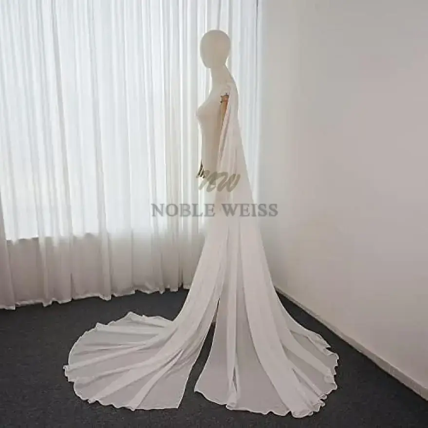 Entfernen Sie lange Schleppe, Drag Chiffon, Hochzeitskleid, Umhang, langer Schulterumhang, Brautwickel, individuell gestaltet