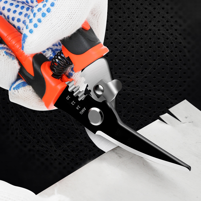 Eisenschere, Edelstahl-Winkelschere, Drahtschlitz, Eisendrahtschere, gerader Kopf, Blechschere, vielseitig einsetzbar