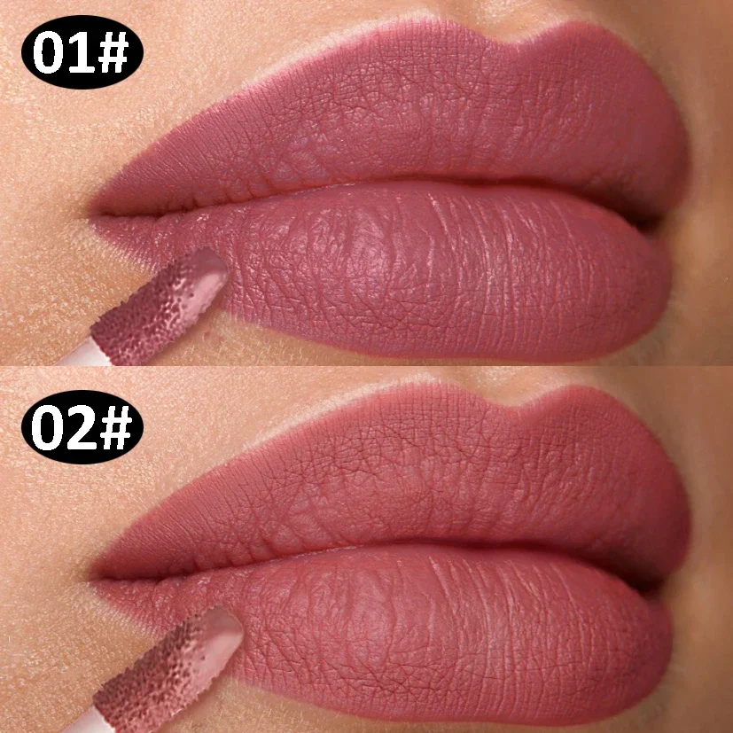 Lápiz labial mate de terciopelo resistente al agua, sin taza sumergida, barras de labios líquidas antiadherentes de larga duración, maquillaje para mujer, brillo de labios, cosméticos