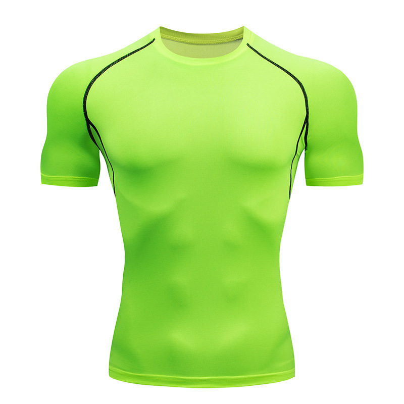 กีฬา T เสื้อผู้ชายด่วนแห้งแขนสั้นกีฬา TEE Tops GYM ฟิตเนสเสื้อการฝึกอบรมเสื้อยืดผู้ชาย Rashguard