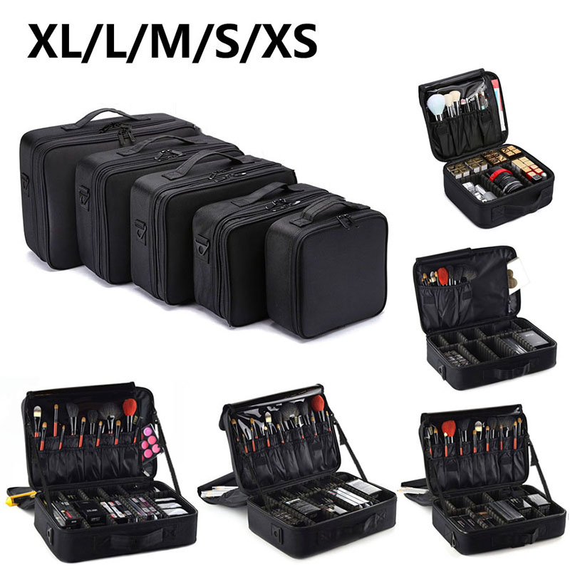 Estuche de maquillaje profesional para mujer, caja de herramientas de belleza para uñas de gran capacidad, organizador de cosméticos, maletas para cajas de almacenamiento de maquillaje