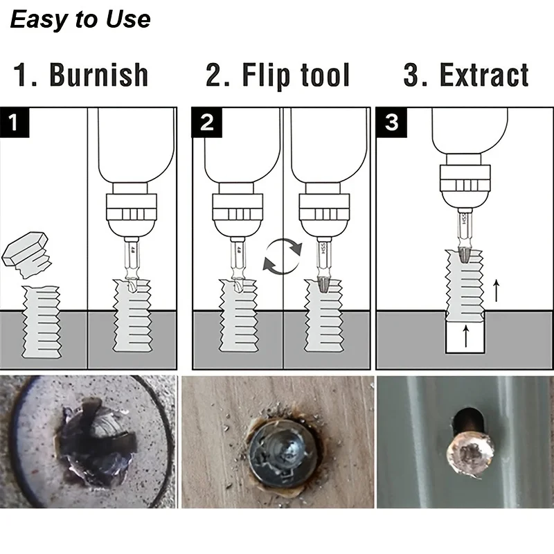 Set di estrattori per viti danneggiate punta da trapano HSS Stripped Broken Remover piccolo facilmente estraibile Kit facile demolizione utensili elettrici