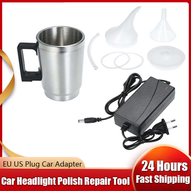 Herramienta de reparación de esmalte de faros de coche, taza de atomización de calefacción, Kit de herramientas de pulido de faros, restauración de reparación de tazas de calefacción eléctrica