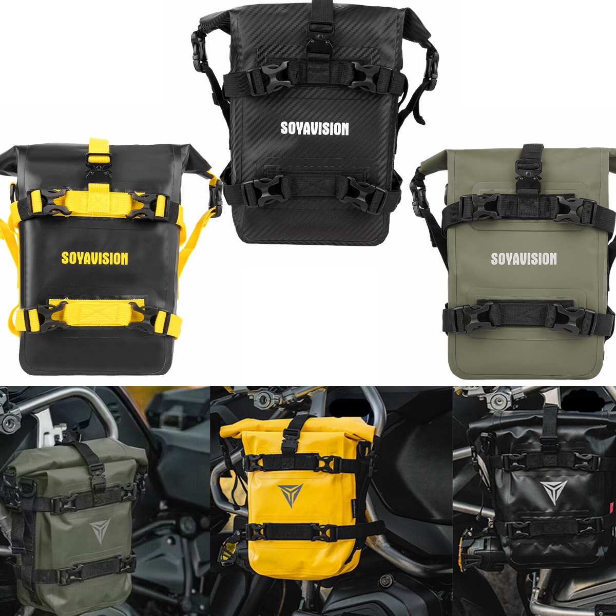 Barras de choque de marco Universal, bolsa impermeable, bolsa de colocación de herramientas de reparación para HONDA Suzuki BMW R1200GS Yamaha, piezas de bolsa de motocicleta