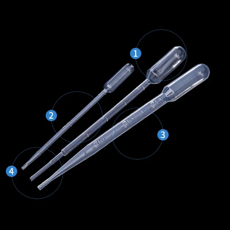 50 Uds 0,2 ml/0,5 ml/1 ml/2 ml/3 ml/5 ml LDPE gotero de plástico transparente desechable pajitas de transferencia pipetas de líquidos de Perfume graduadas