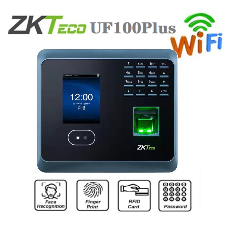 ZKTeco UF100Plus WiFi Biometryczne odciski palców Rozpoznawanie twarzy Czas obecności Frekwencja Wykrawarka Zegar czasu