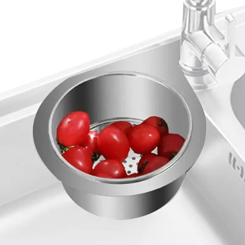 Escurridor de acero inoxidable para fregadero de cocina, cesta Triangular de almacenamiento, escurridor de alimentos