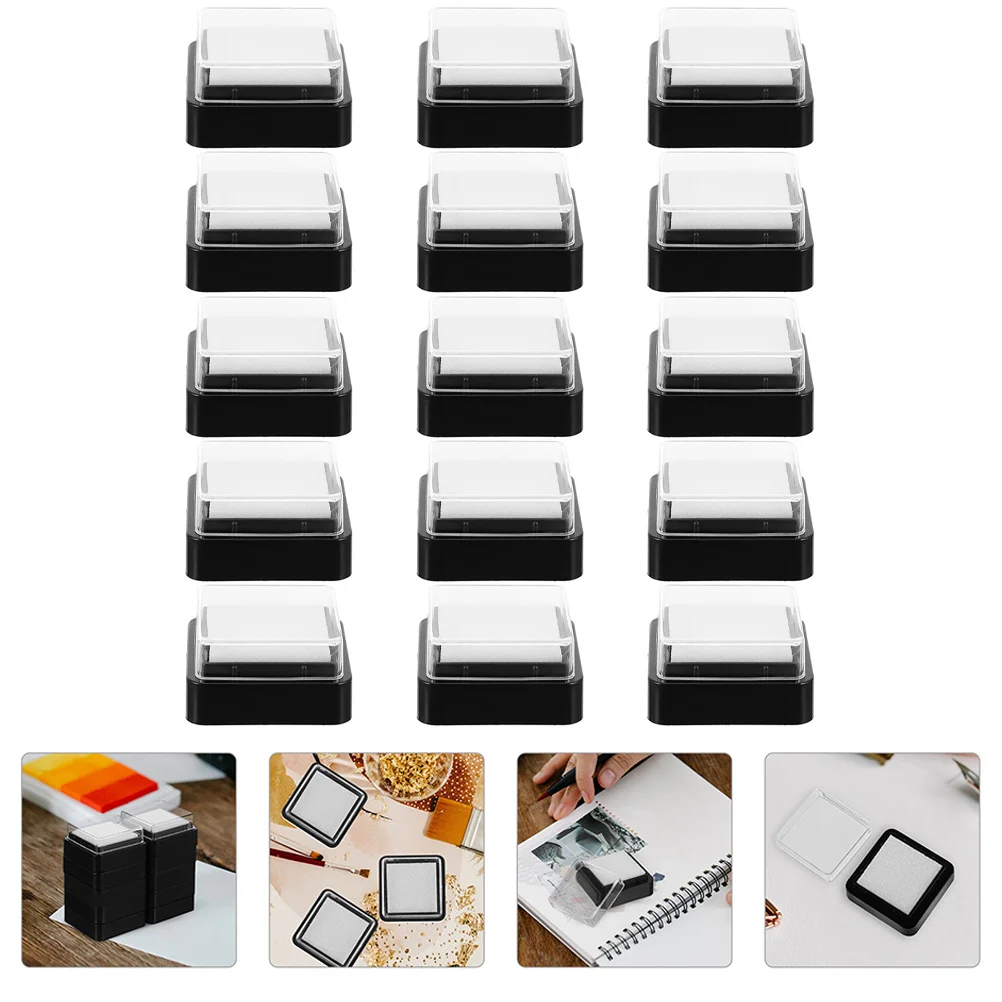 15 Pcs Stamps Blank Ink Pad Pads for Classroom Thumbprint DIY Craft Inkpad Child