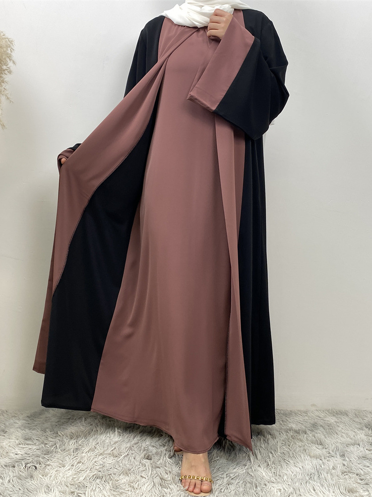 Vestido de fiesta musulmán Eid para mujer Ramadán Abaya falso vestido largo de 2 piezas Marruecos Vestidos Largos Dubai Turquía bata Jalabiya 2024