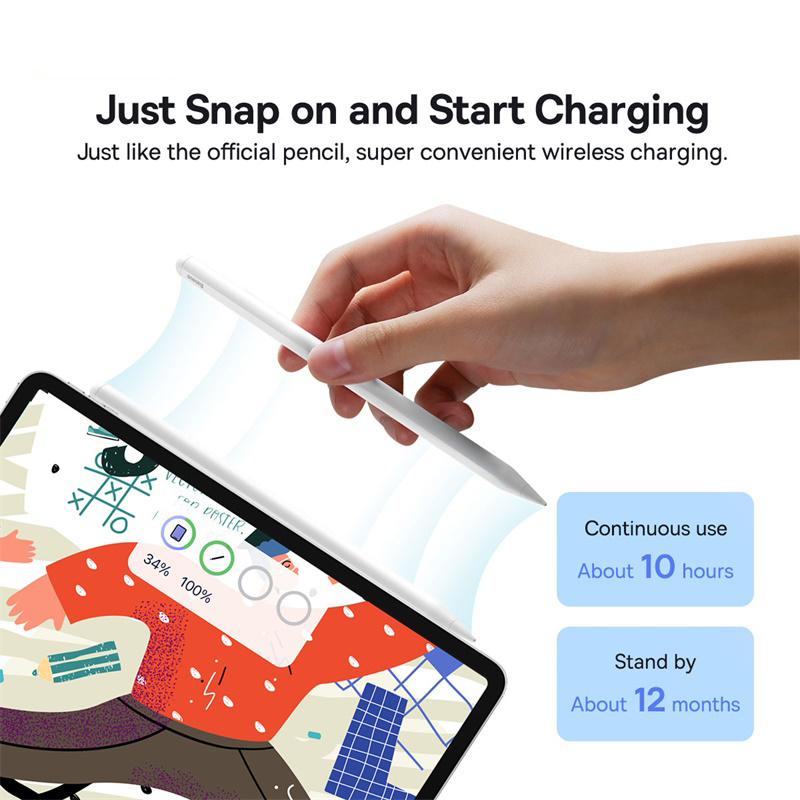 Baseus 2rd Gen Stylus Pens for iPad 2018-2022 Apple Pencil Bluetooth Magnetic Wireless Charging Tilt Sensitive Palm Rejection