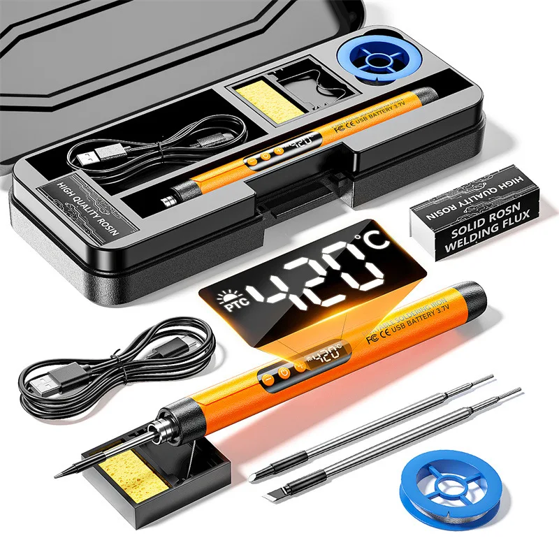 USB Wireless  Digital Electric Soldering Iron Kit  Cordless Adjustable Temperature 300-450℃ Smart Welding Solder Tool