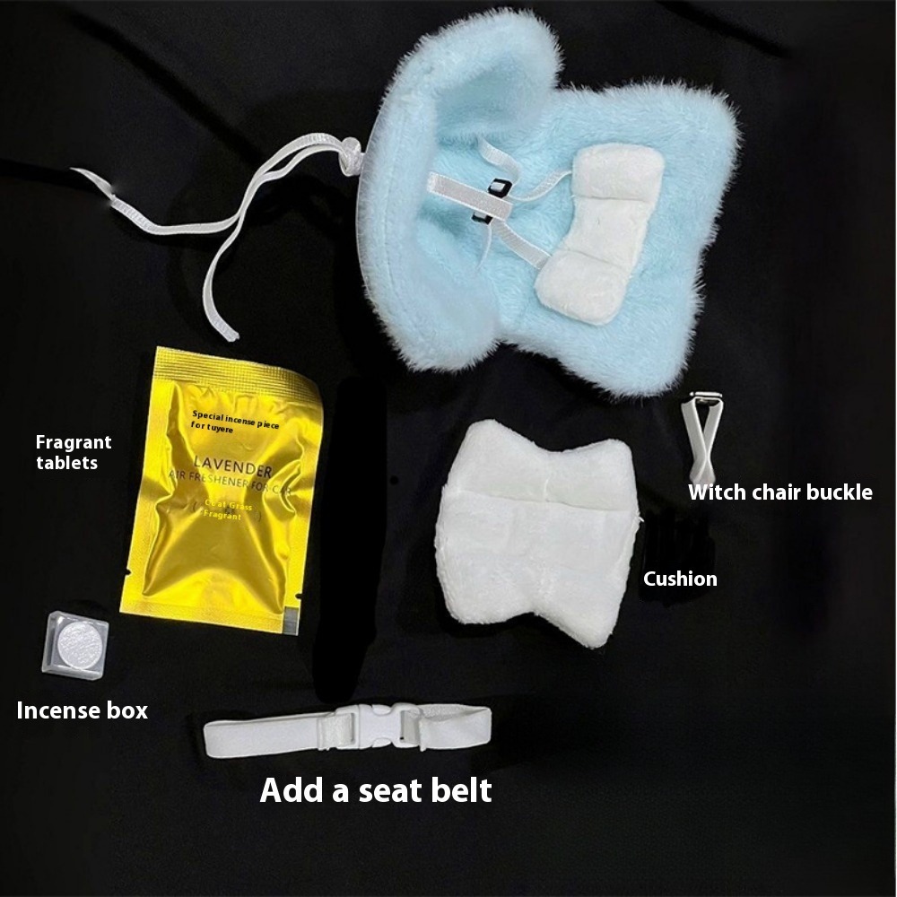 Labubu Pop Zitje Kawaii Labubu Pop Accessoires Zetel Ornament Leuke Auto Luchtuitlaat Decoratie Pluche Stoel Verjaardagscadeau