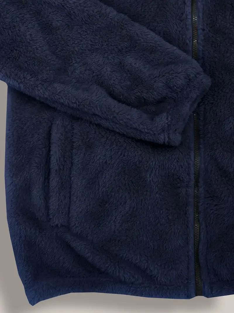 Jaqueta de lã coral masculina com capuz engrossado outono inverno quente zíper com capuz nova chegada moletom confortável