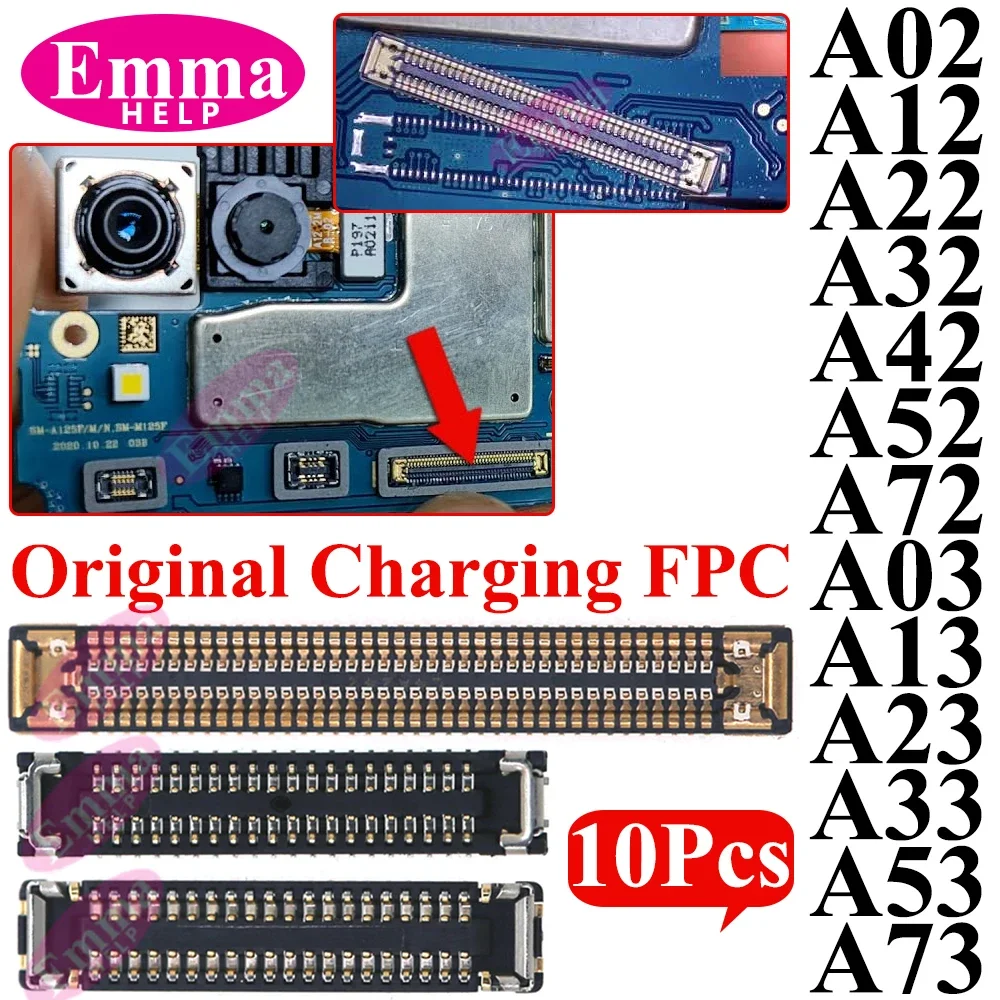 10 stücke USB Ladegerät Lade Port FPC Stecker 78Pin Für Samsung A33 A53 A23 A13 A73 A52 A32 A22 a12 A72 A02 A03 Stecker Auf Bord