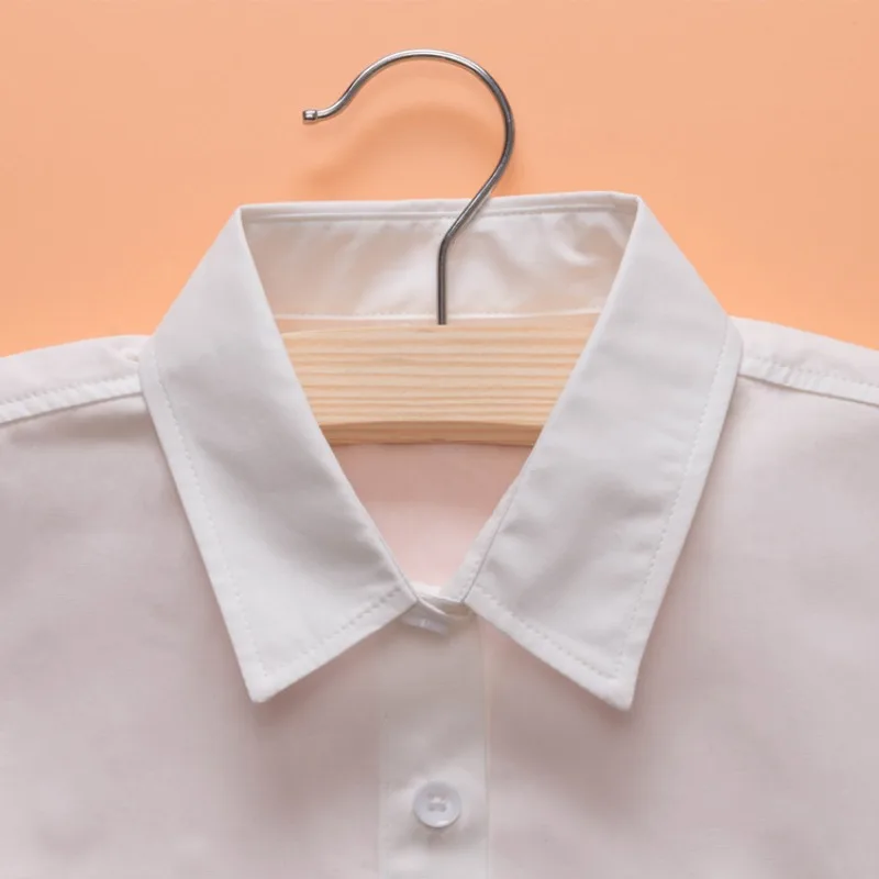 Blusa de algodón con cuello falso, suéter OL, camisa desmontable para mujer, camisa desmontable sólida Vintage de cristal de algodón, accesorios de ropa